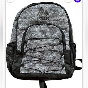 RBX boys gray/black backpack with 2 travel size bottles for hand sanitizer